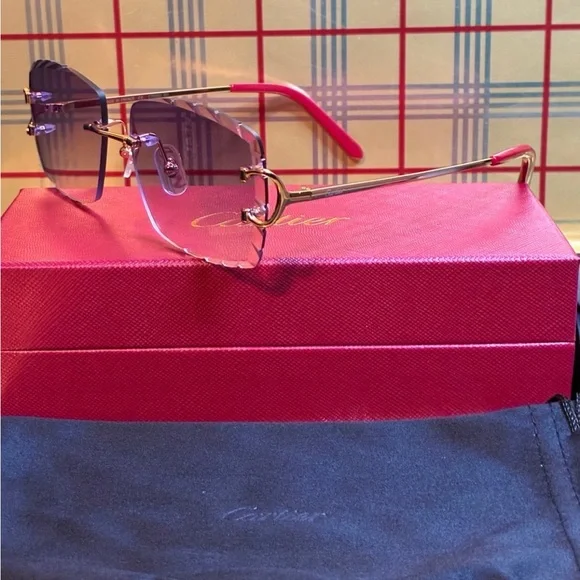 Cartier Big C Rimless Unisex Sunglasses - Picture 3 of 9